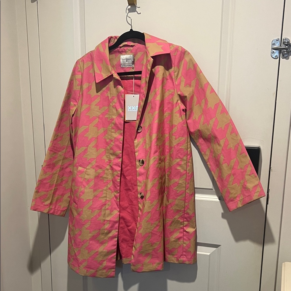Pink and Gold Houndstooth Coat